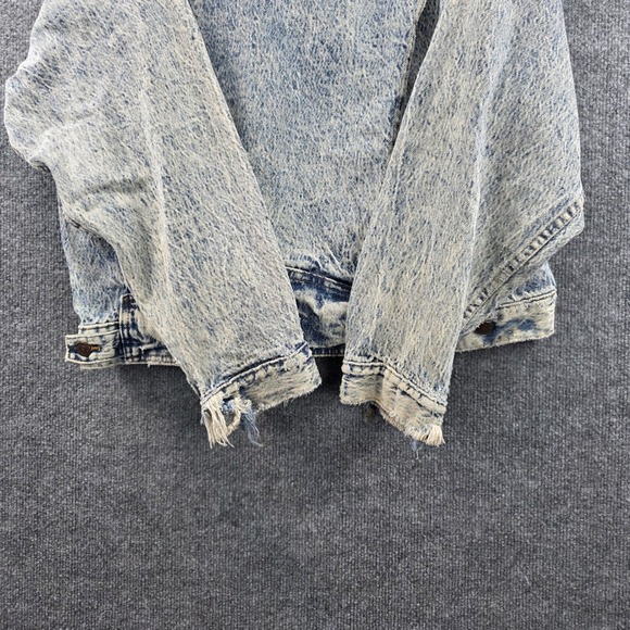 Vintage Levis Acid Wash Denim Trucker Jacket Made in USA Blue 75068-0510 XL Mens - Picture 7 of 13